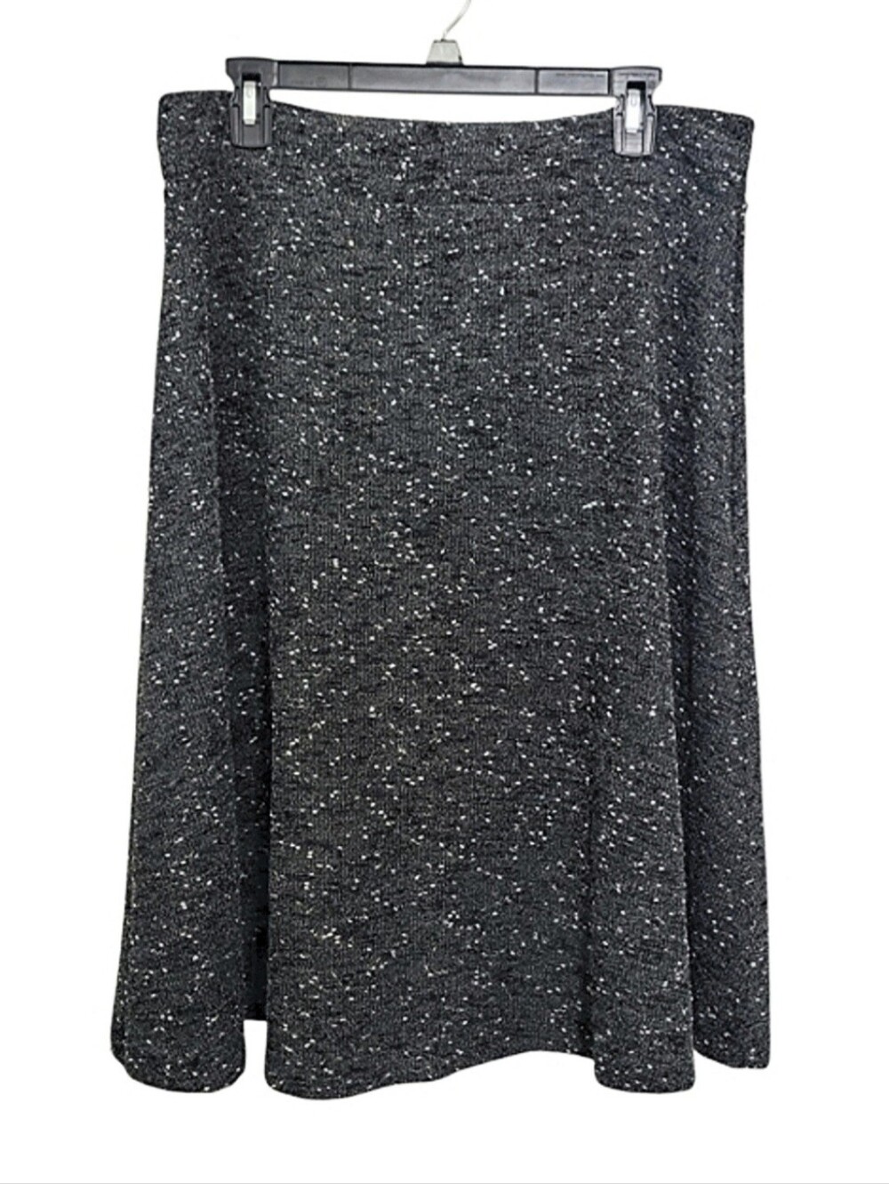 Zac & Rachel Petite Black Speckled A-Line Knit Skirt